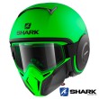 Casco Jet Shark STREET-DRAK Street-Neon Mat - Verde Nero