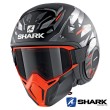 Casco Jet Shark STREET-DRAK Kanhji Mat - Nero Arancione Argento