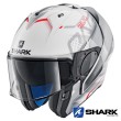 Casco Apribile Shark EVO-ONE 2 Keenser - Bianco Argento Rosso