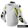 Giacca in Pelle Spidi WARRIOR 2 - Nero Giallo Fluo