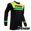 Maglia Cross Thor PULSE PINNER - Nero Giallo Acido