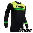 Maglia Cross Bambino Thor Youth PULSE AIR PINNER - Nero Giallo Acido
