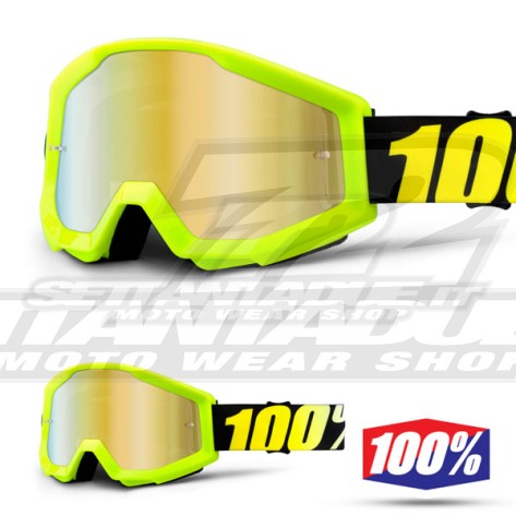 100% Maschera THE STRATA Yellow - Lente Oro Specchio