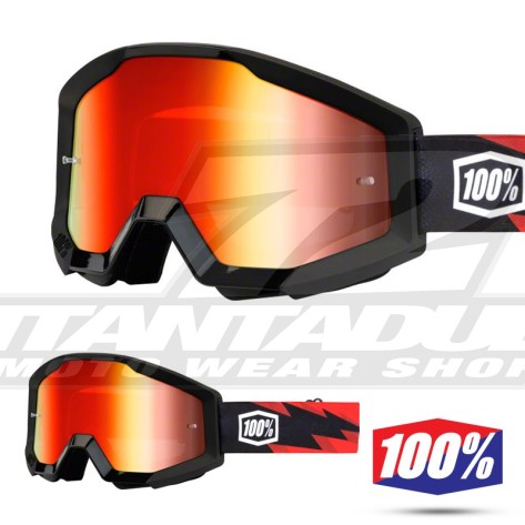 100% Maschera THE STRATA Slash - Lente Rosso Specchio