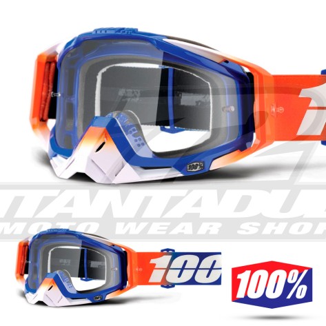 100% Maschera THE RACECRAFT Derestricted - Lente Trasparente