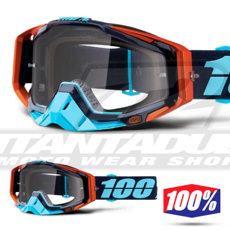 100% Maschera THE RACECRAFT Derestricted - Lente Trasparente