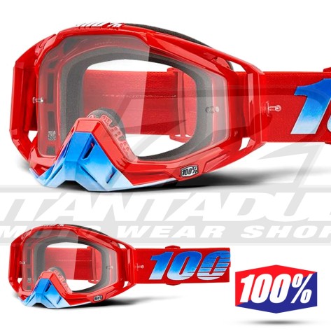 100% Maschera THE RACECRAFT Derestricted - Lente Trasparente