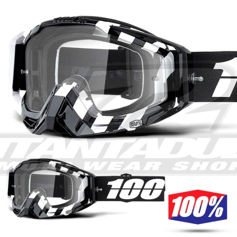 100% Maschera THE RACECRAFT Derestricted - Lente Trasparente