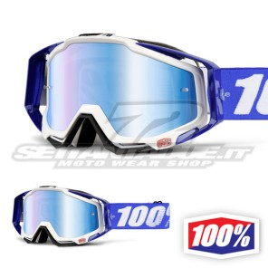 100% Maschera THE RACECRAFT Cobalt Blue - Lente Blu Specchio