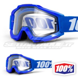 100% Maschera THE ACCURI ENDURO Reflex Blue - Doppia Lente Trasparente