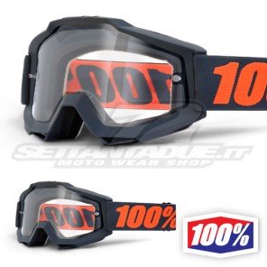 100% Maschera THE ACCURI ENDURO Gunmetal - Doppia Lente Trasparente