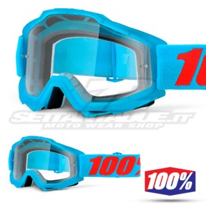100% Maschera THE ACCURI Acidulous Cyan - Lente Trasparente