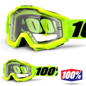 100% Maschera THE ACCURI ENDURO Reflex Blue - Doppia Lente Trasparente