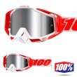100% THE RACECRAFT + Bilal MX Goggles - Injected Silver Mirror Lens