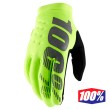 100% BRISKER MX Gloves - Fluo Yellow Black