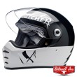 Biltwell LANE SPLITTER Rusty Butcher Full Face Helmet - Black White
