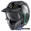 Shark X-DRAK Hister Open Face Helmet - Black Green Gold