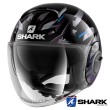 Shark NANO Kanhji Open Face Helmet - Black Blue Glitter