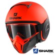 Shark STREET-DRAK Street-Neon Mat Open Face Helmet - Orange Black