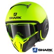 Shark STREET-DRAK Street-Neon Mat Open Face Helmet - Yellow Black