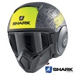 Shark STREET-DRAK Tribute RM Mat Open Face Helmet - Anthracite Yellow Black