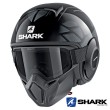 Shark STREET-DRAK Hurok Open Face Helmet - Black Silver Black