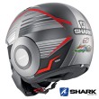 Shark STREET-DRAK Replica Zarco Malaysian GP Mat Open Face Helmet - Anthracite Silver Red