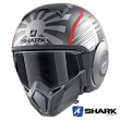 Shark STREET-DRAK Replica Zarco Malaysian GP Mat Open Face Helmet - Anthracite Silver Red