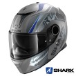 Shark SPARTAN Karken Mat Full Face Helmet - Anthracite Blue Black
