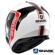 Shark SPARTAN Priona Full Face Helmet - White Black Red