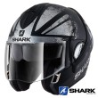 Shark EVOLINE SERIES 3 Tixer Mat Flip Up Helmet - Black Chrome Silver