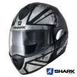 Shark EVOLINE SERIES 3 Tixer Mat Flip Up Helmet - Black Chrome Silver