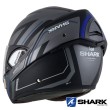 Shark EVOLINE SERIES 3 Hyrium Mat Flip Up Helmet - Anthracite Black Blue