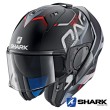 Shark EVO-ONE 2 Keenser Mat Flip Up Helmet - Black Silver Red
