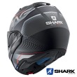 Shark EVO-ONE 2 Keenser Mat Flip Up Helmet - Black Silver Red