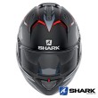 Shark EVO-ONE 2 Keenser Mat Flip Up Helmet - Black Silver Red