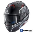 Shark EVO-ONE 2 Keenser Mat Flip Up Helmet - Black Silver Red